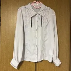 axes femme 薄紫 フリル長袖ブラウス