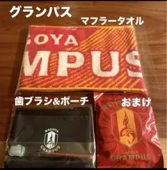名古屋グランパス タオルマフラー 、歯ブラシ、ポーチ、おまけ付き