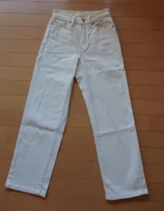 ユニクロ 23 ハイライズストレートジーンズ オフホワイト ストレッチ