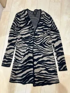 JM COLLECTION ゼブラ柄長袖カーディガン