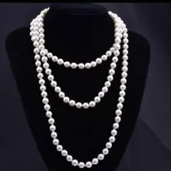 白 ロング パール パールネックレス ロングネックレス 入学式 結婚式 冠婚葬祭