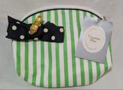 Christian Dior ストライプポーチ