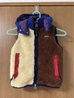 デニムダンガリー denim dungaree フード付き　キッズボアベスト