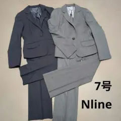 ネイビー　グレー　ストライプ　ビジネススーツ　n-line by nozomi