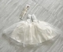ベビードレス　ホワイトチュチュドレス　ヘアバンド　70-80cm 2点セット