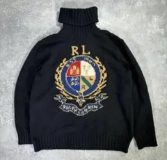 RL タートルネックニットセーター 黒