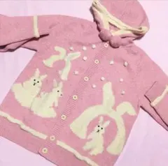 可愛い！レア！うさぎ カーディガン ニット ピンク カールヘルム ピンクハウス