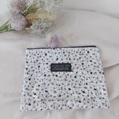 ポーチ フラットポーチ 母子手帳ケース マルチポーチ ブラウン ハンドメイド