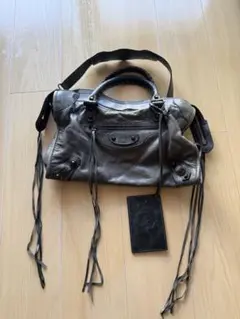 BALENCIAGA citybag 風ハンドバッグ グレー パスケース付 - メルカリ