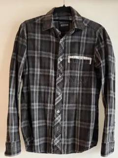 BLUE BLUE グレー系チェック ネルシャツ 長袖