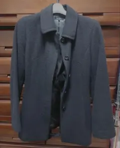 黒 ウール ピーコート ベルト付き