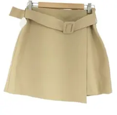 ベージュ ベルト付き ミニスカート