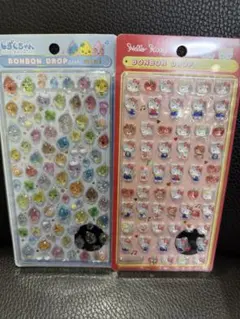 ボンボンドロップシールミニ　キティ　しずくちゃん　2枚セット