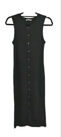 ZARA リブニット　ワンピース　ブラック　S