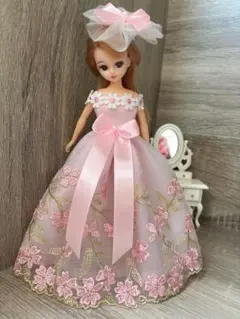 リカちゃん　ブライス　ハンドメイド服　ドレスB129