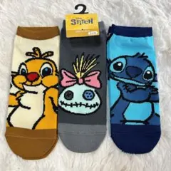 新品　メンズ　靴下　ディズニー　スティッチ キャラクター　ソックス 3足セット
