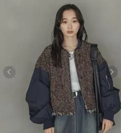 ジーナシス　イソザイツイードショートブルゾン 一度着用　美品です