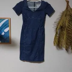 袖フリル デニム調 ワンピース No.10