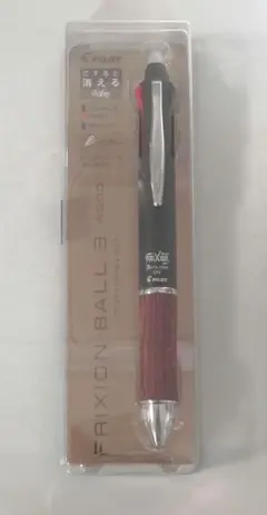 PILOT フリクションボール3 wood ディープレッド　3色ゲルインキ