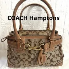 美品】COACH ハンプトンズ キャリーオール ショルダーバッグ ターン