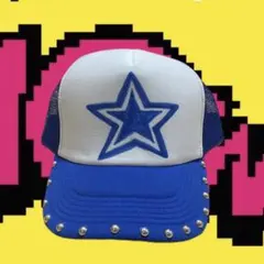 y2k スターチーム 風 リメイクキャップ ナード 青のサムネイル