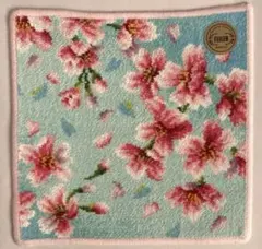 FEILER SAKURAサクラ　ハンカチペールグリーン× ピンク