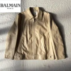 BALMAIN バルマン ベージュ ラムレザー 襟付き シングルライダースのサムネイル
