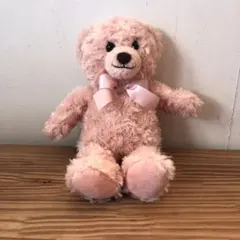 【美品】ピンクのクマぬいぐるみ 約30cm クリスマスプレゼントに！