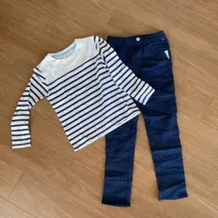 ユニクロのロンT130cmとTHE SHOP T/K140cmのパンツ