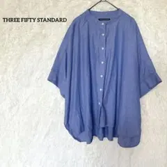 THREE FIFTY STANDARD バンドカラーシャツ ライトブルー Mのサムネイル