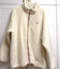 オフホワイト フリース ジップアップジャケット レディース Mサイズ