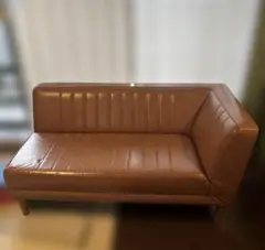 JAM-LDブラウン ストライプデザイン 2人掛けソファ
