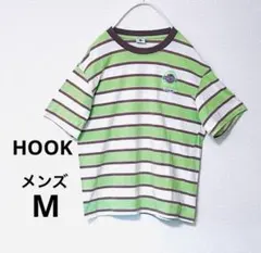 HOOK Tシャツ M アメカジ ボーダー 刺繍ロゴ フックのサムネイル