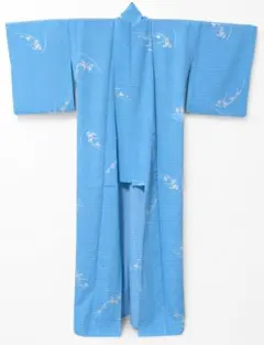 美品 東レシルック 絽 夏着物 秋草文様＆長襦袢セット 絽半襟付 誂え 