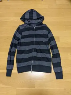 ストライプフルジッパーパーカー