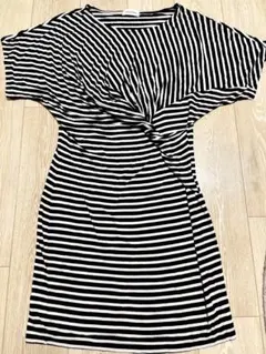 【美品】 Calvin Klein ボーダー ミニワンピース