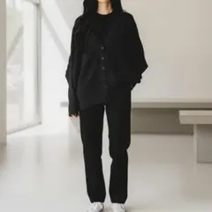 zucca ズッカ　ドルマンカーディガン　3D編み　カーディガン　黒　ブラック