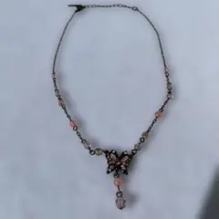 ANNA SUI アナスイ 蝶モチーフネックレス ピンク　ヴィンテージ　ゴシック