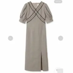 クロスデザインワンピース リリーブラウン