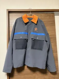 ナイロンジャケット グレー/オレンジ パッチ付き