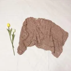 earth music&ecology クロップド丈 ポンチョ ピンク レース