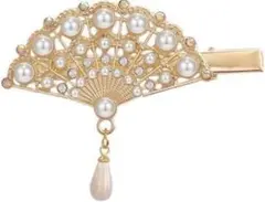 パールヘアクリップ、アクリル樹脂ヘアバレッタ、ハンドメイドクリスタルかわいいヘア