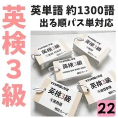 英検３級【022】英単語・英熟語・会話表現カード　でる順パス単　約１３００語