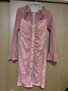 ピンク レース タイトドレス