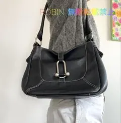 激レア　フルラ シボ革 ターンロック ショルダーバッグ Y2K