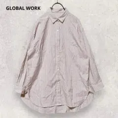 GLOBAL WORK グローバルワーク ストライプシャツ XL 大きいサイズ
