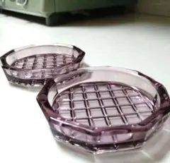 昭和レトロ　ガラス　コースター