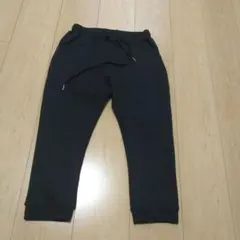 黒 ジョガーパンツ七分丈 ドローストリング付き