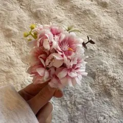 ピンク系 造花 コサージュ リボン付き
