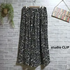 スタジオクリップ ガウチョパンツ 花柄 美品 ワイドパンツ 大人可愛い ゆったり